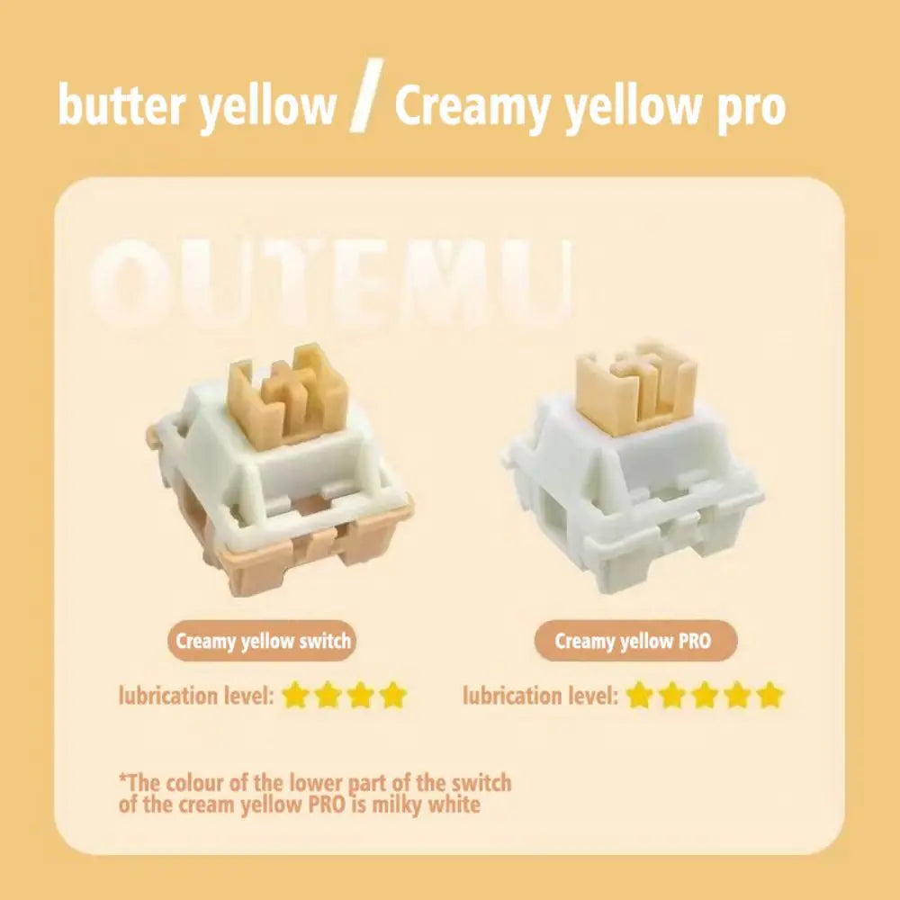 Outemu Creamy Yellow Pro V2 Silent Tactile Switch
